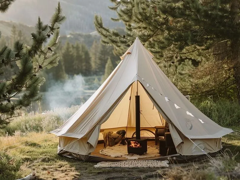 বিক্রয়ের জন্য চুলা সঙ্গে ক্যানভাস তাঁবু